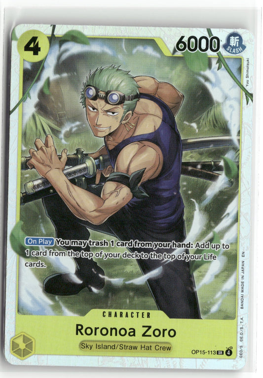 Roronoa Zoro SR Adventure on Kami's Island OP15-113 NM