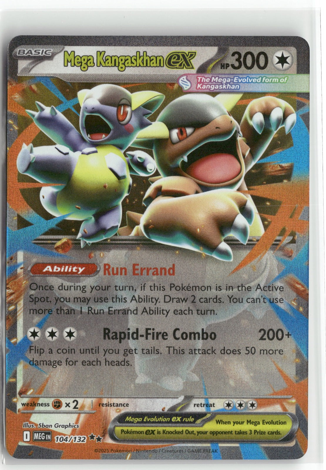 Pokemon Mega Kangaskhan ex 104/132 Double Rare 2025 ME01: Mega Evolution