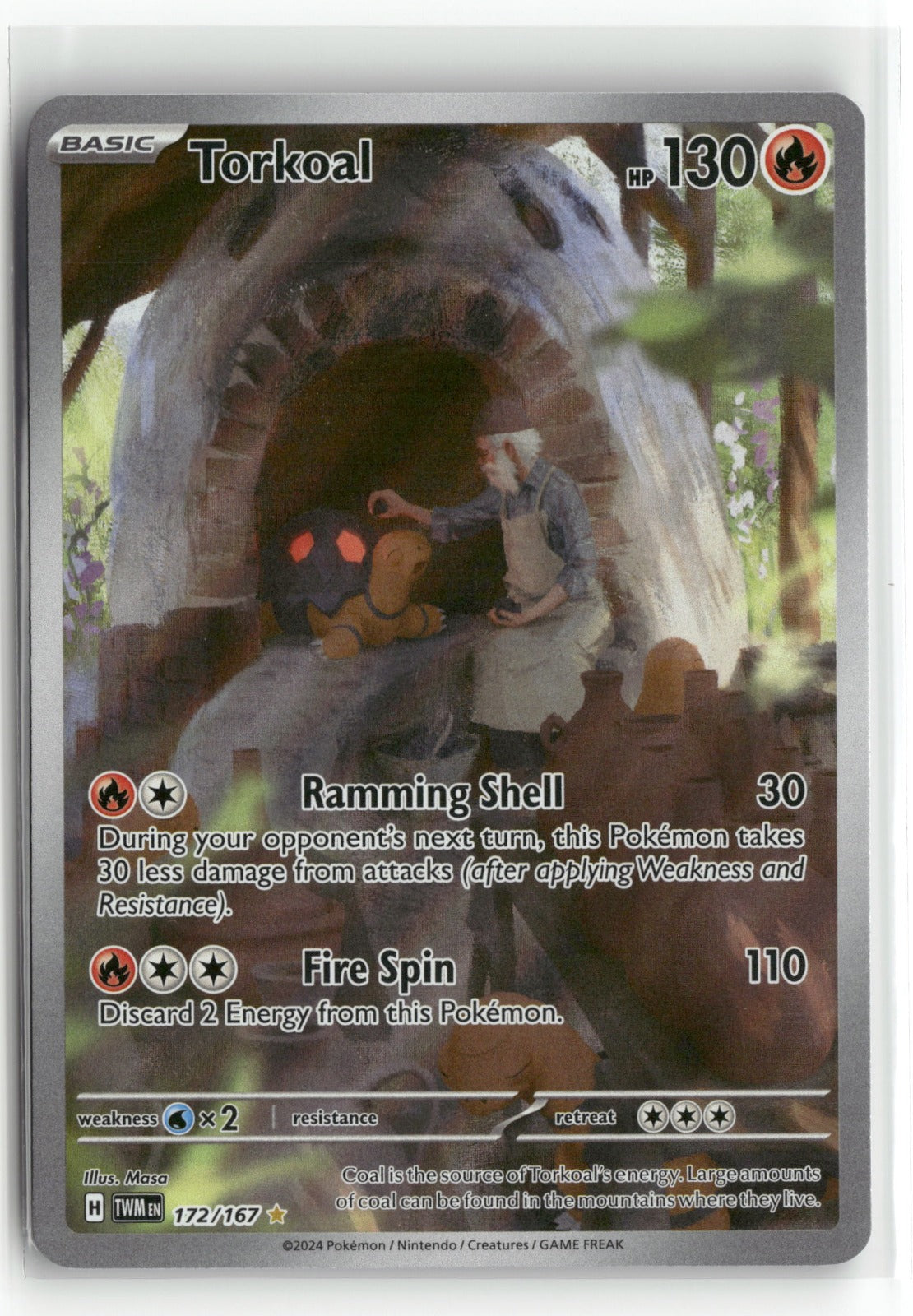 Pokemon Torkoal 172/167 Illustration Rare 2024 SV06: Twilight Masquerade