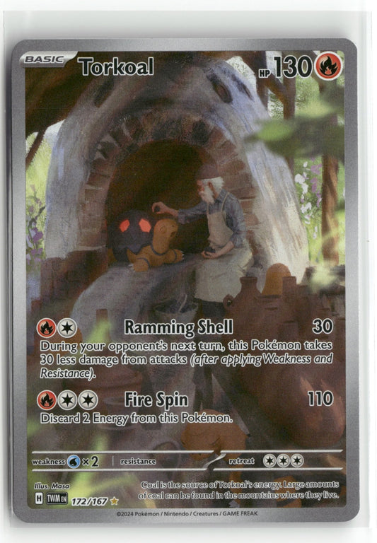 Pokemon Torkoal 172/167 Illustration Rare 2024 SV06: Twilight Masquerade