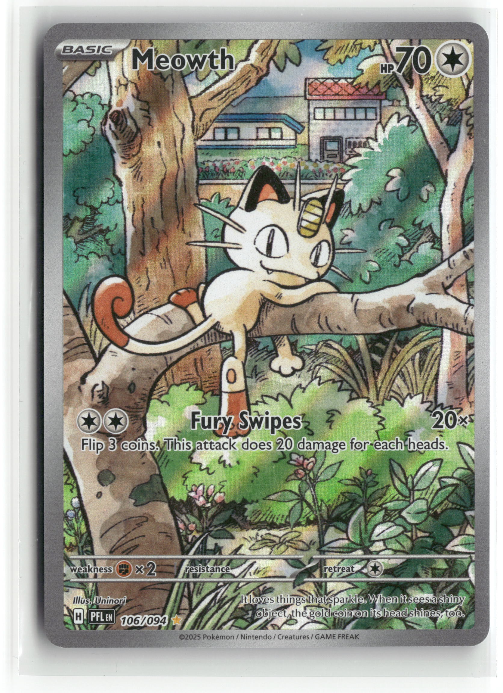 Meowth Illustration Rare ME02: Phantasmal Flames 106/094