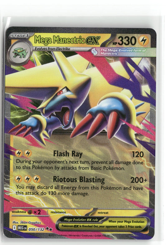 Pokemon Mega Manectric ex 050/132 Double Rare 2025 ME01: Mega Evolution