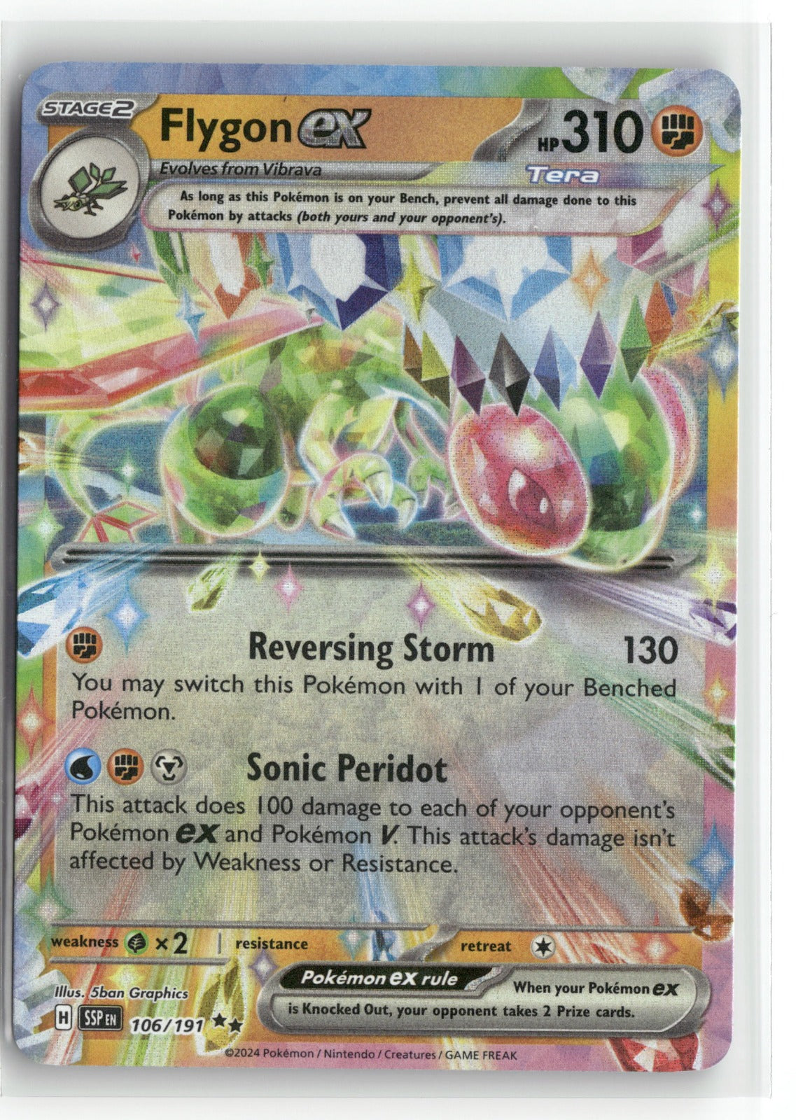 Pokemon Flygon ex 106/191 Double Rare 2024 SV08: Surging Sparks