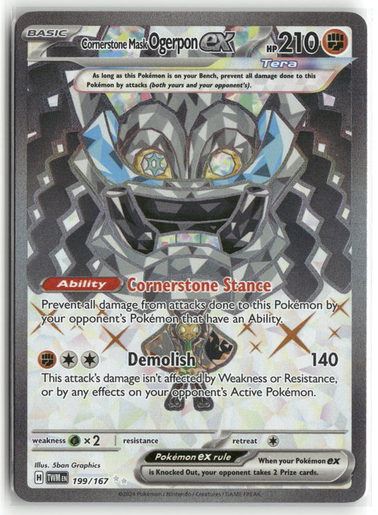 Pokemon Cornerstone Mask Ogerpon ex 199/167 UR 2024 SV06: Twilight Masquerade