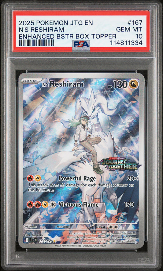2025 Pokemon JTG EN N's Reshiram Stamped PSA 10
