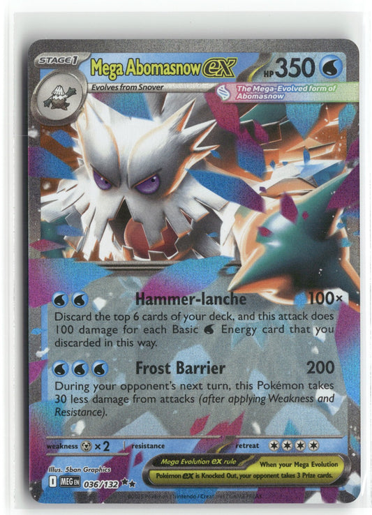 Pokemon Mega Abomasnow ex 036/132 Double Rare 2025 ME01: Mega Evolution