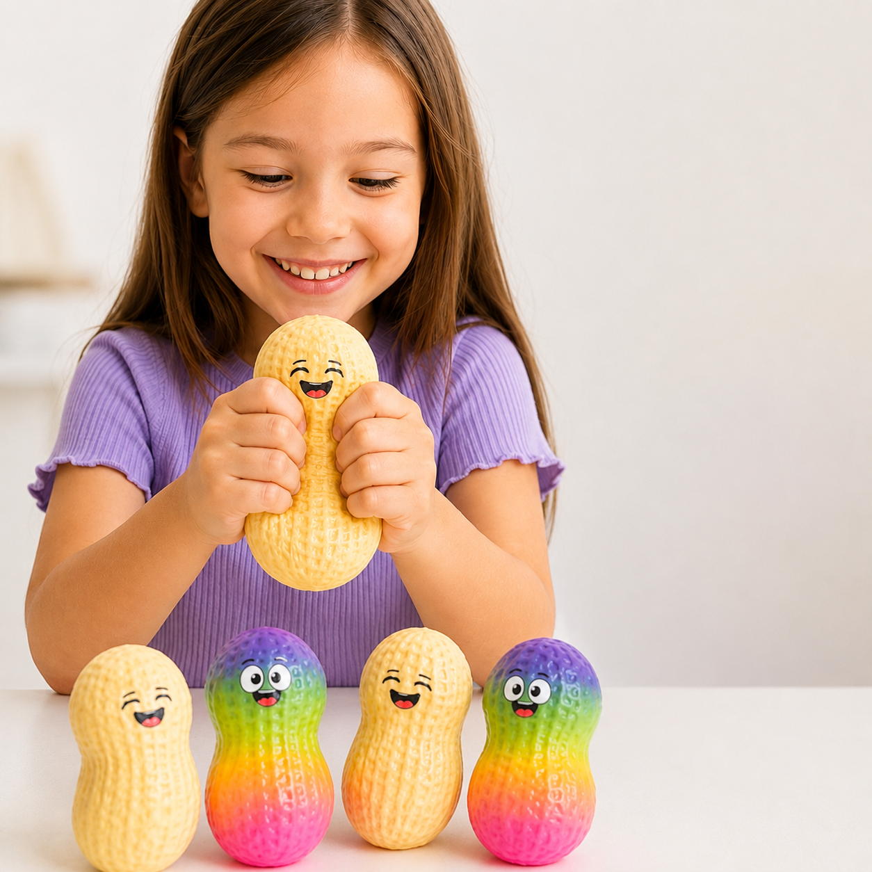 Peanut Slow-Rise Squishy - Assorted Colors - 12-Piece Displa