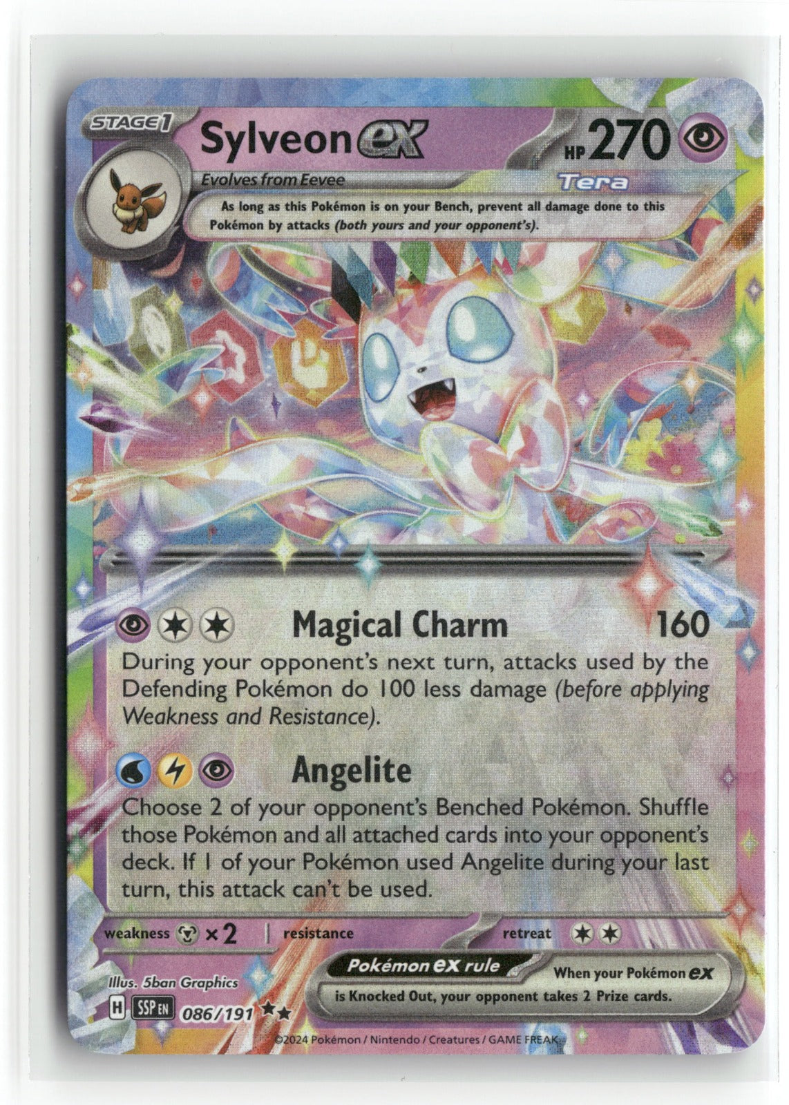 Pokemon Sylveon ex 086/191 Double Rare 2024 SV08: Surging Sparks