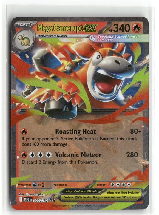 Pokemon Mega Camerupt ex 022/132 Double Rare 2025 ME01: Mega Evolution