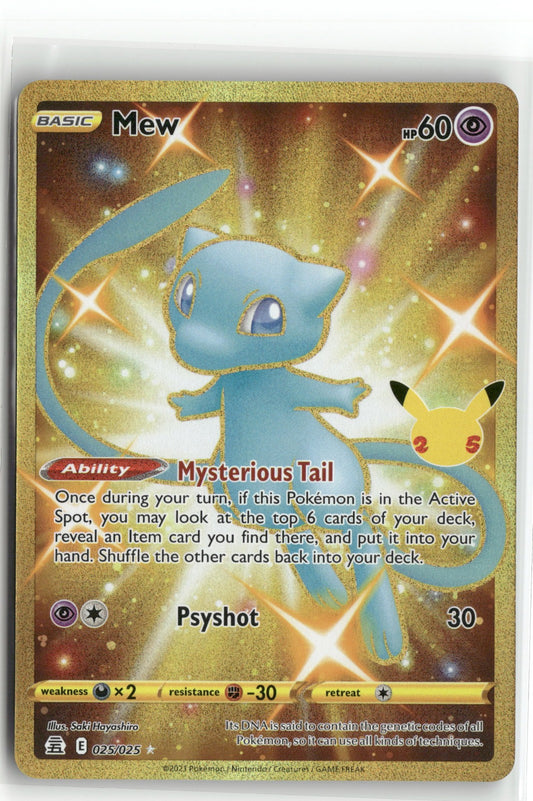 Pokemon Mew (Secret) 025/025 Secret Rare 2021 Celebrations