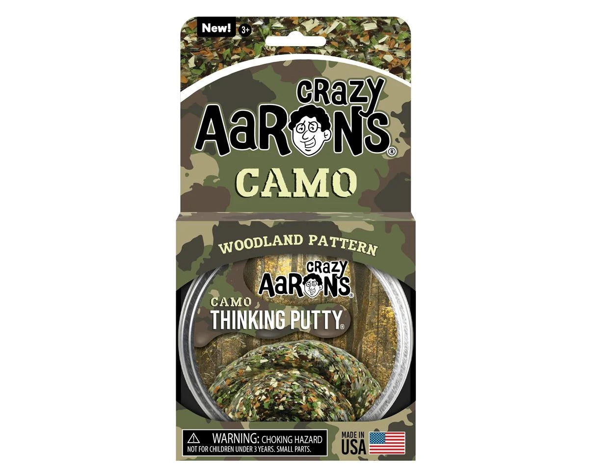 Crazy Aaron's Woodland Camo 4" Thinking Putty Tin