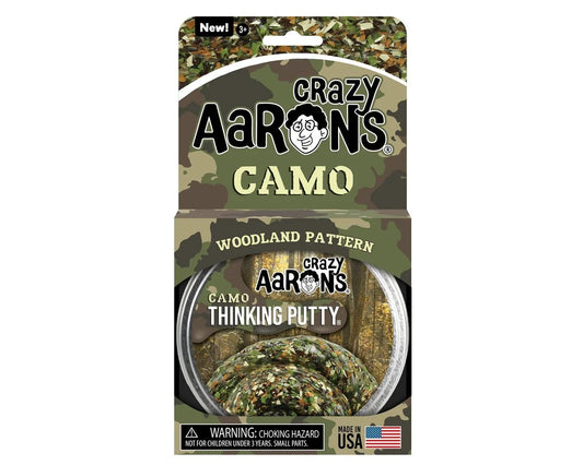 Crazy Aaron's Woodland Camo 4" Thinking Putty Tin