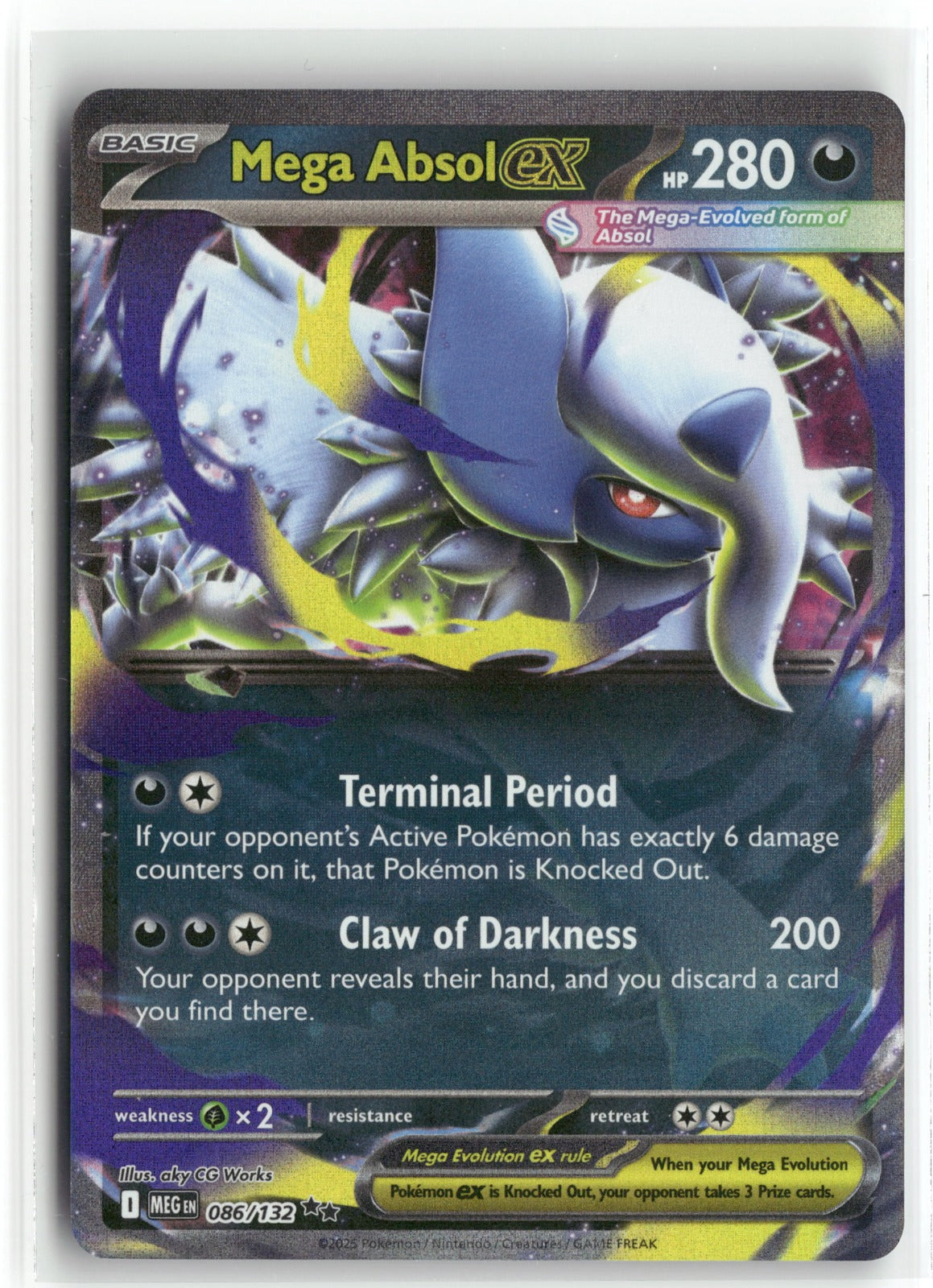 Pokemon Mega Absol ex - 086/132 Double Rare 2025 ME01: Mega Evolution