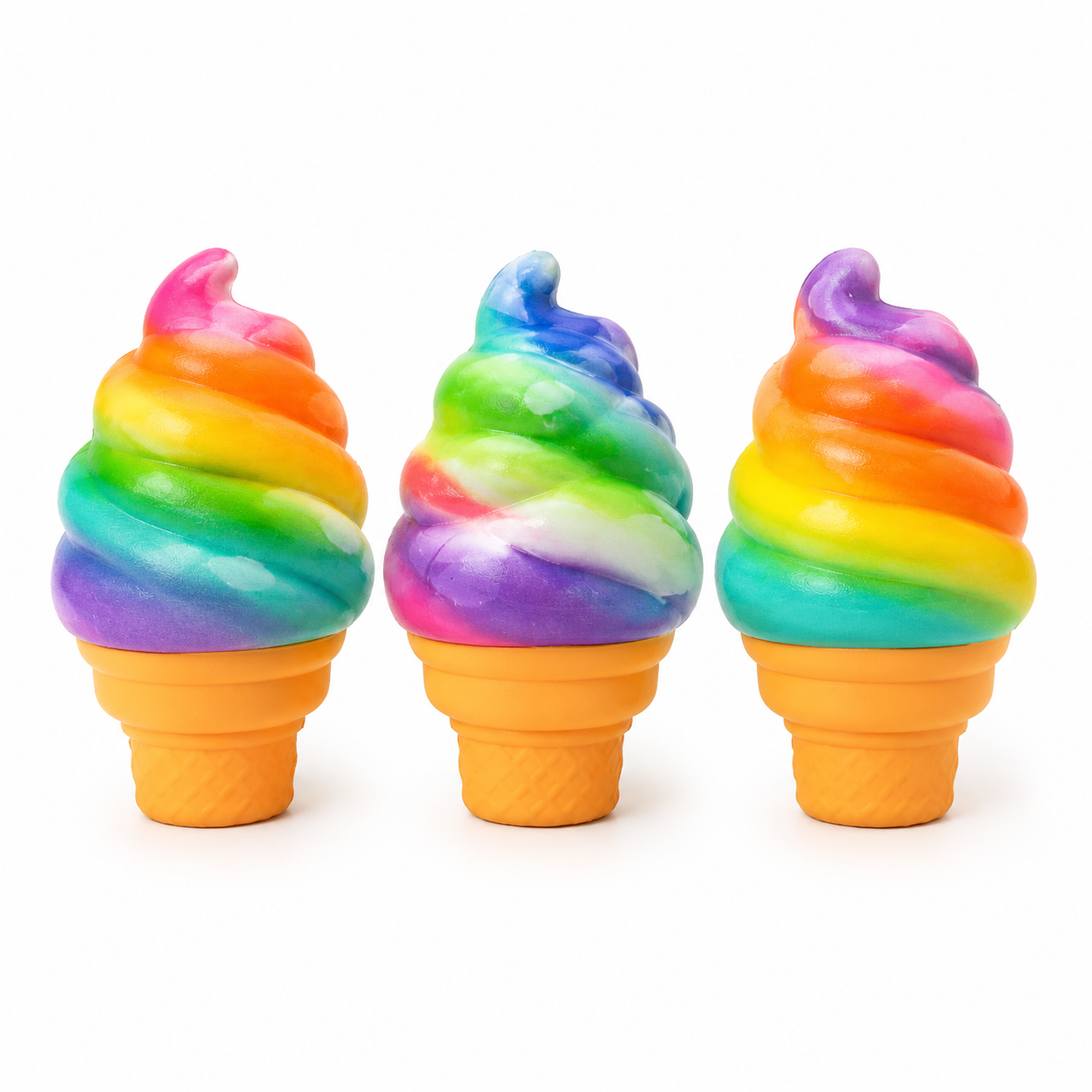 Rainbow Ice Cream Cone Slow-Rise Squishy- Sensory Fidget Toy