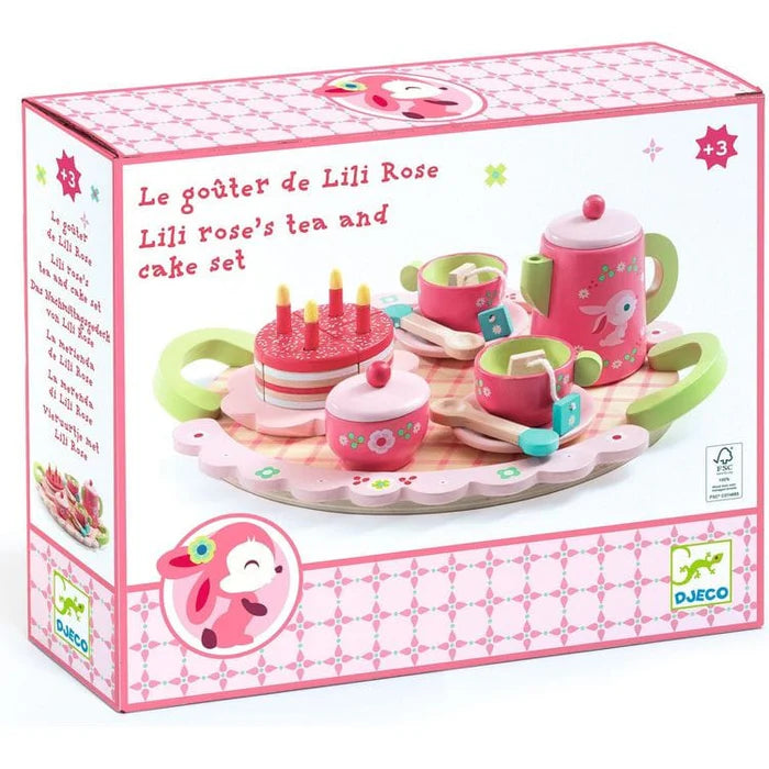 Djeco Lili Rose Tea Party Pretend Play Set