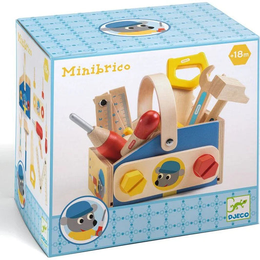 Djeco Minibrico Pretend Play Wooden Toolbox