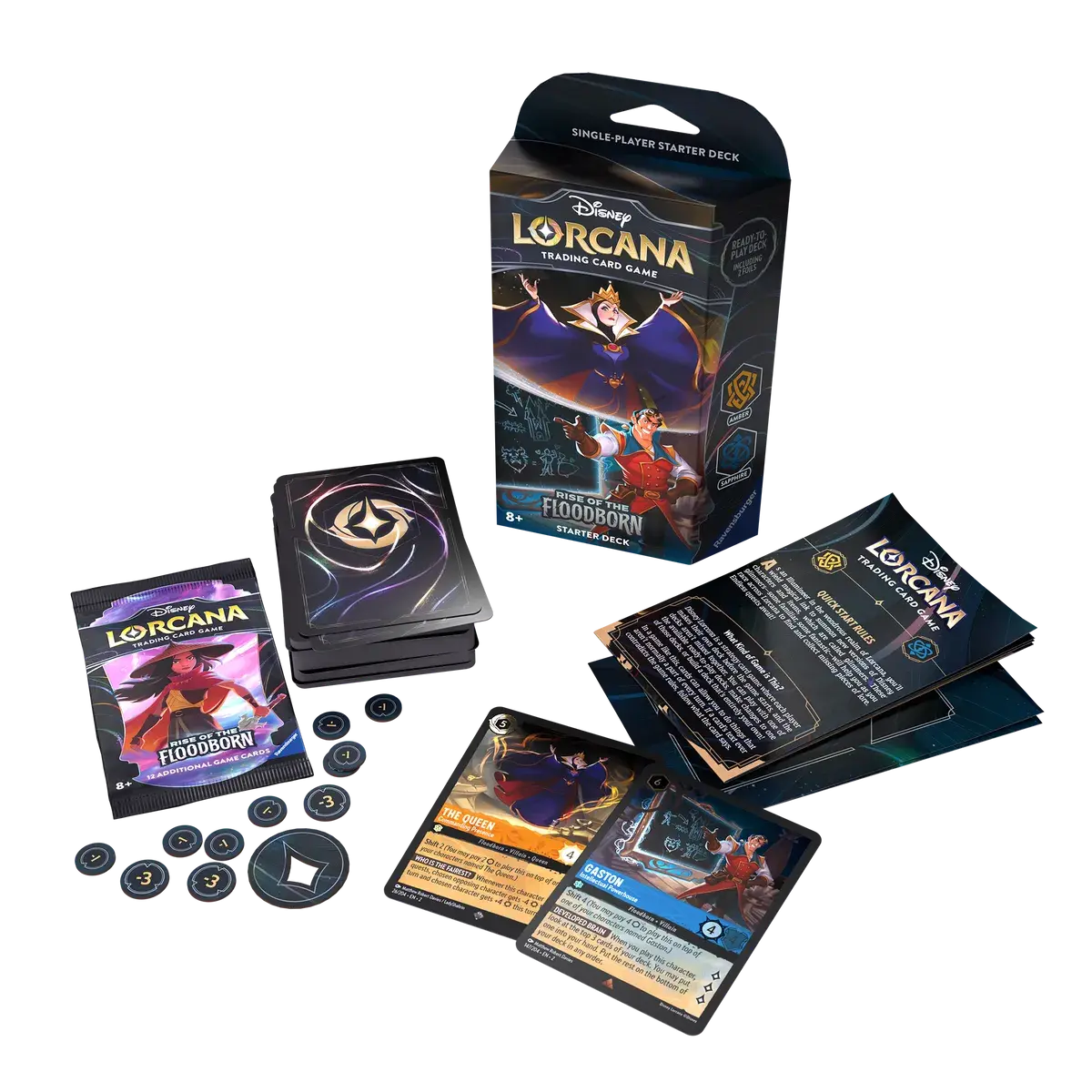 Disney Lorcana: Rise of the Floodborn - Starter Deck - Amber & Sapphire