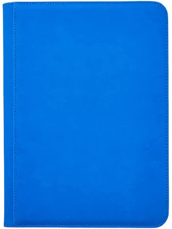 Generic 4-Pocket Zippered Toploader Binder - Leatherette Blue (Holds 128)