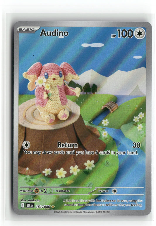 Pokemon Audino 151/086 Illustration Rare 2025 SV: Black Bolt
