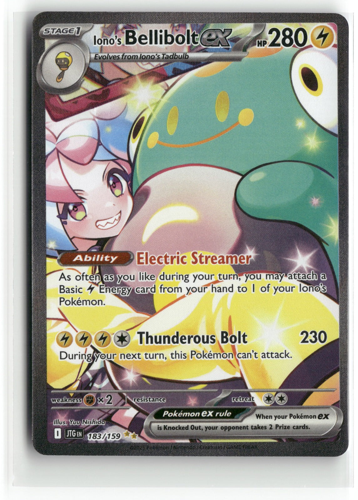 Pokemon Iono's Bellibolt ex 183/159 SIR 2025 SV09: Journey Together