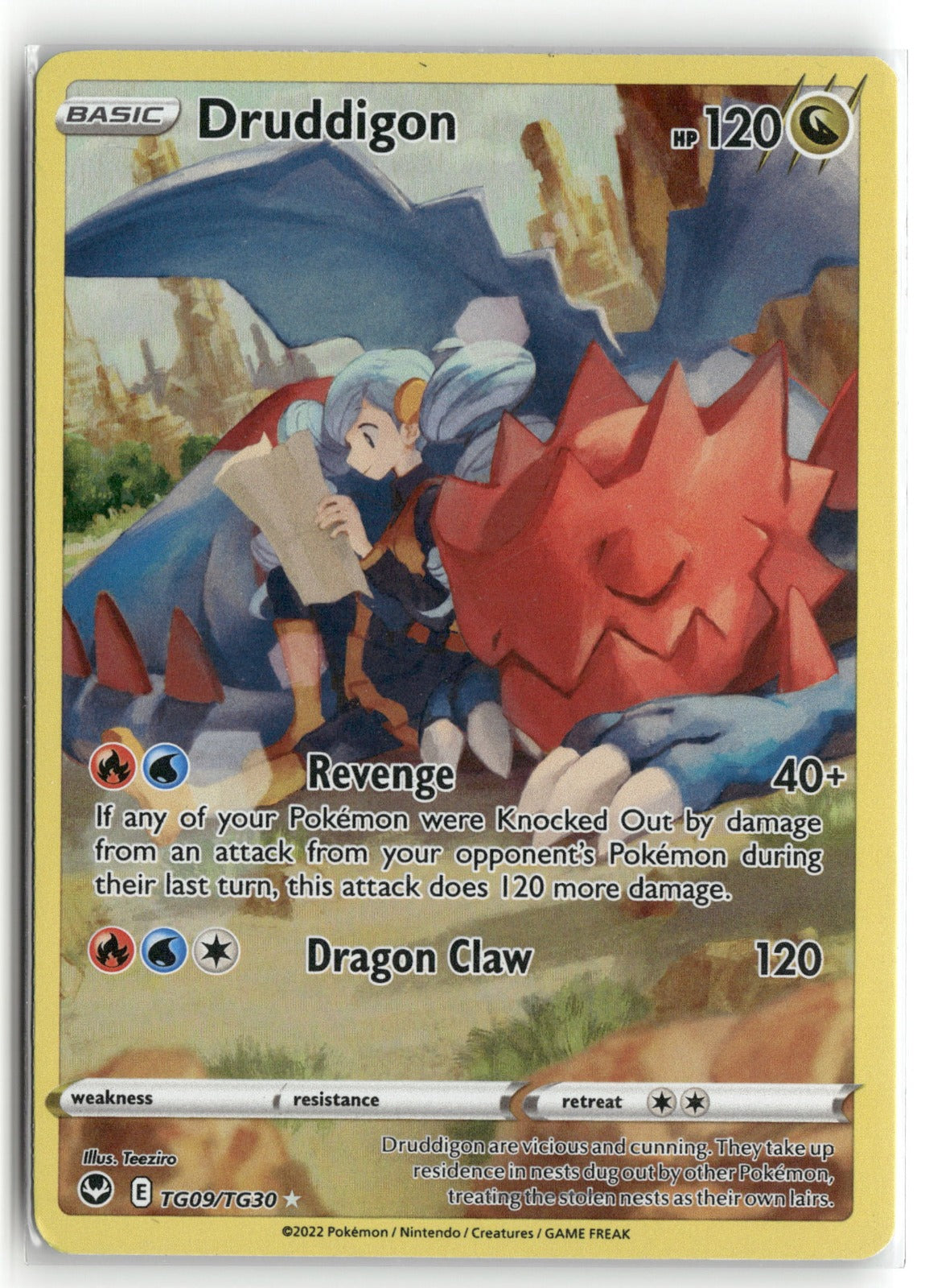 Druddigon Ultra Rare SWSH12: Silver Tempest Trainer Gallery TG09/TG30 NM