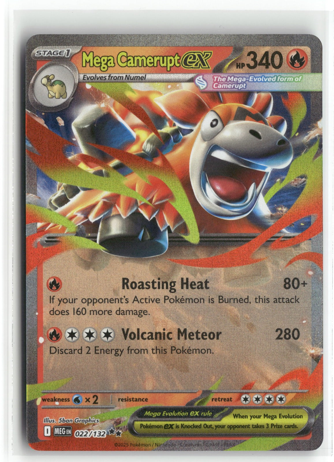 Pokemon Mega Camerupt ex 022/132 Double Rare 2025 ME01: Mega Evolution