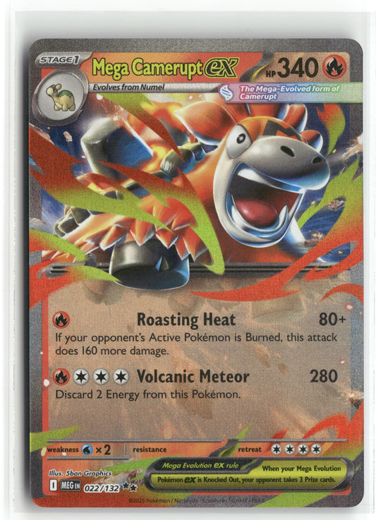 Pokemon Mega Camerupt ex 022/132 Double Rare 2025 ME01: Mega Evolution