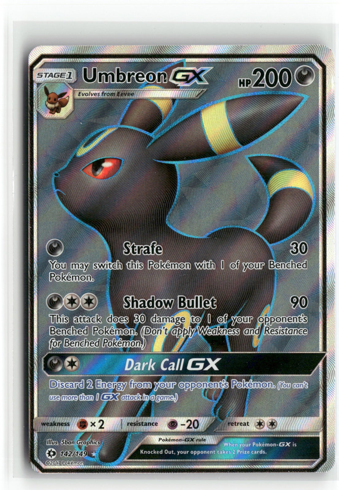 Pokemon Umbreon GX (Full Art) 142/149 Ultra Rare 2017 SM Base Set