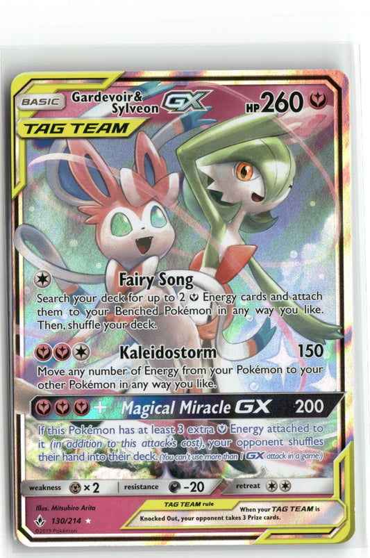 Pokemon Gardevoir & Sylveon GX 130/214 Ultra Rare 2019 SM - Unbroken Bonds