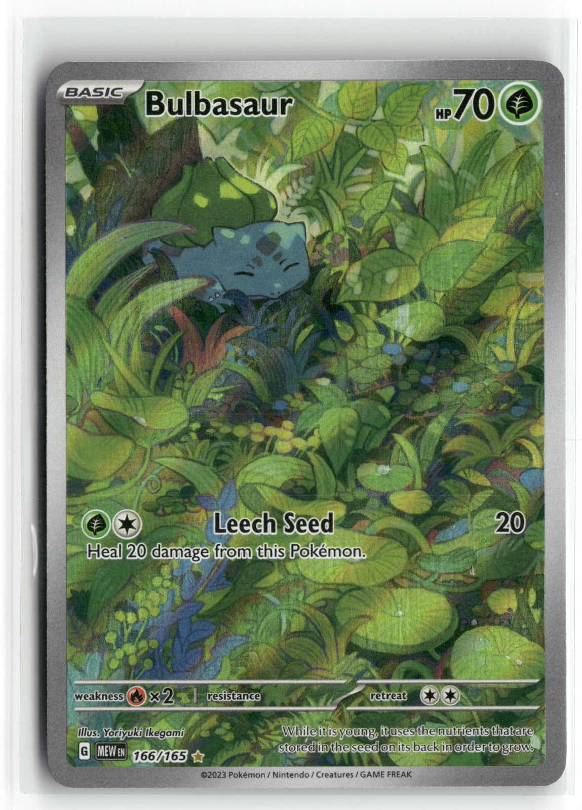 Pokemon Bulbasaur 166/165 Illustration Rare 2023 SV: Scarlet & Violet 151