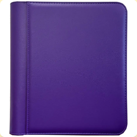 Generic 4-Pocket Zippered Toploader Binder - Leatherette Purple