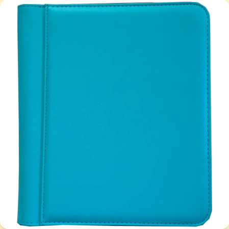 Generic 4-Pocket Zippered Toploader Binder - Leatherette Teal