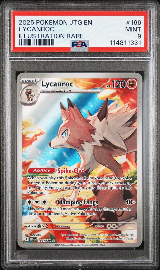 2025 Pokemon JTG EN Lycanroc IR PSA 9