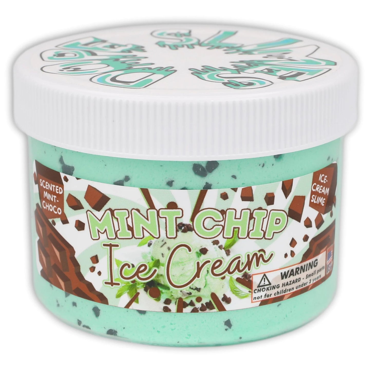Mint Chip Ice Cream - Ice-Cream Textured Slime - Handmade in USA - Dope Slimes - Teal
