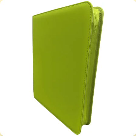 Generic Premium Series 9-Pocket Toploader Zippered Binder - Apple Green/Apple Green