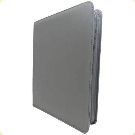 Generic Premium Series 9-Pocket Toploader Zippered Binder - Light Gray/Light Gray