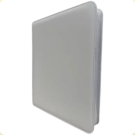 Generic Premium Series 9-Pocket Toploader Zippered Binder - White/White