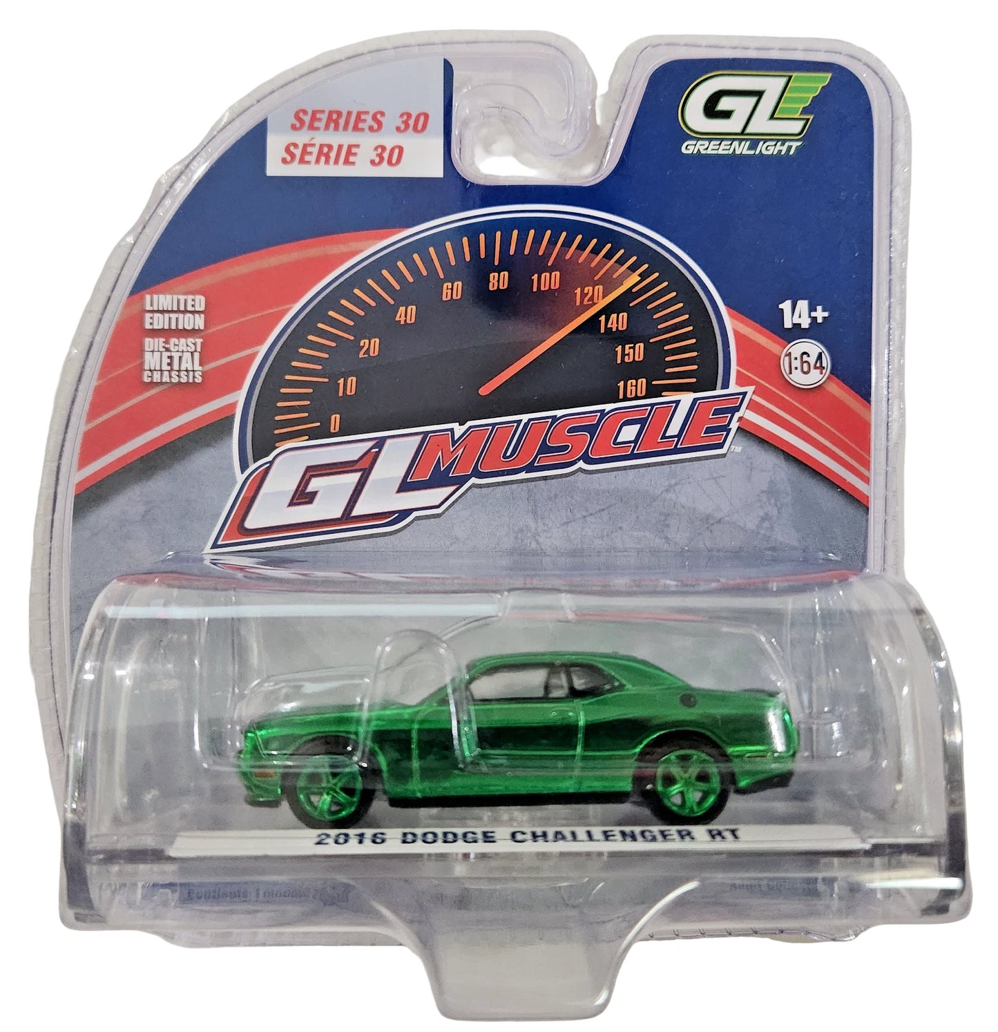 GreenLight CHASE Green Machine 2016 Dodge Challenger – GL Muscle Series 30 (13370-D)