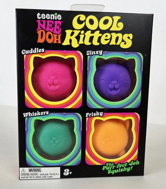 Schylling Cool Kittens NeeDoh Squishy Fidget Toy Multicolor 4ct