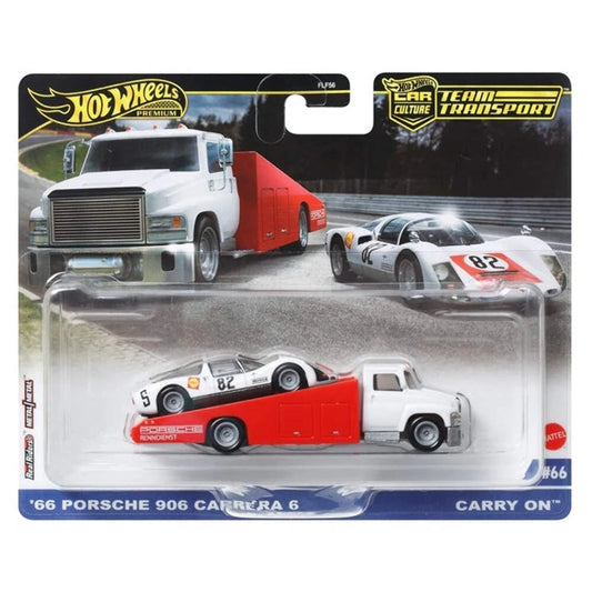 Hot Wheels Team Transport 2024 Mix 2 ’66 Porsche 906 Carrera 6 with Transport Truck