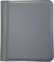 Generic 4-Pocket Zippered Toploader Binder - Leatherette Grey (Holds 128)