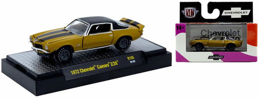M2 Machines 1972 Chevrolet Camaro Z/28 in Black and Dark Yellow